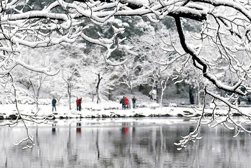 西湖赏“断桥残雪”